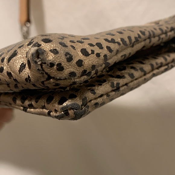 Consuela Wesley Uptown Crossbody Metallic Gold and Black Wristlet EUC - Picture 12 of 13